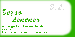 dezso lentner business card