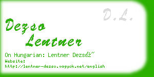 dezso lentner business card